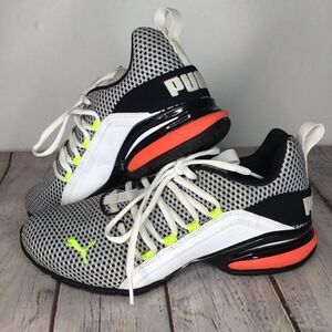 Puma Axelion Archtec White/Black Mesh Fade LaceUp Sneakers Unisex Kids Size 6.5C